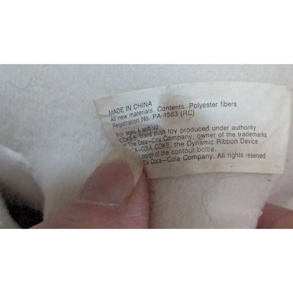 Coca-Cola Polar Bear Plush Set With Santa Hat & Bottle Collectible 1993 Vintage - Picture 9 of 16